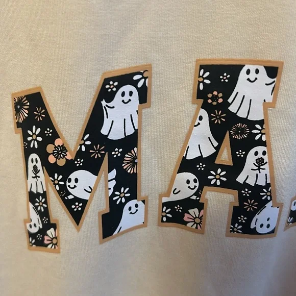 NWOT women’s sweatshirt MAMA ghost size med - Picture 2 of 2